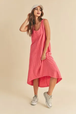 Aemi   Co High-Low Hem Scoop Neck Midi Tank Dress