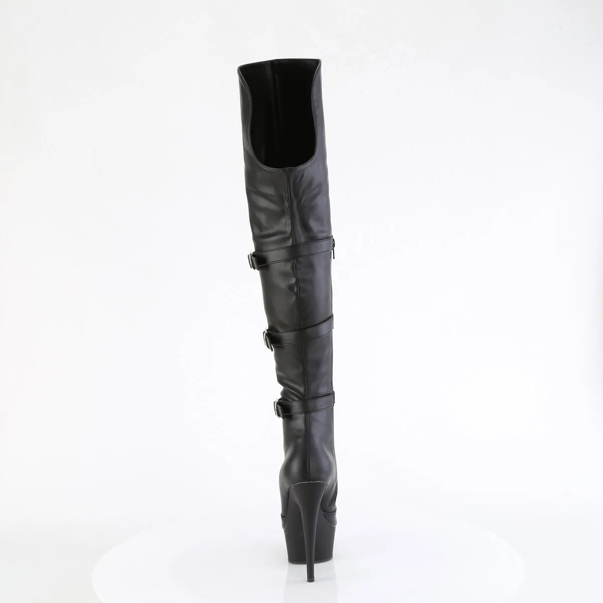 DELIGHT-3018 Pleaser Black Faux Leather Sexy Platform Shoes (Pole Dancing Heels)