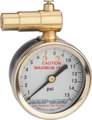 Presta-Valve Bike Dial Gauge with Pressure Relief: 15psi